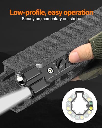 TOUGHSOUL MLOK Picatinny Mounted Infrared Flashlight with 1450 Lumen Low-Profile Tactical Light for Tactical Use and Sur