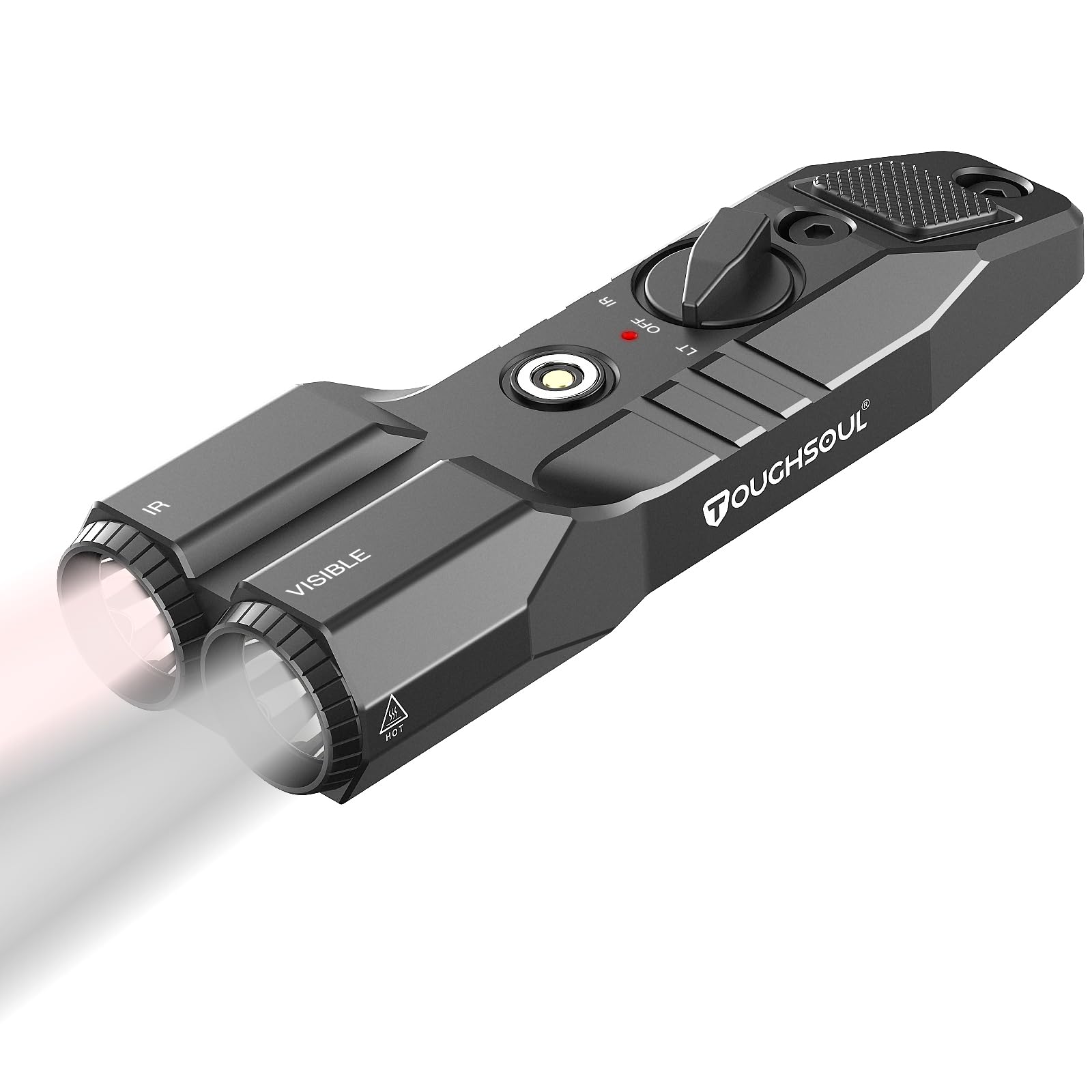 TOUGHSOUL MLOK Picatinny Mounted Infrared Flashlight with 1450 Lumen Low-Profile Tactical Light for Tactical Use and Sur